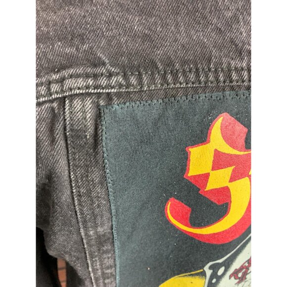 Ghost Denim Jean Jacket, Reworked Upcycled Heavy Metal Rock Band  Jacket size M - Picture 3 of 3